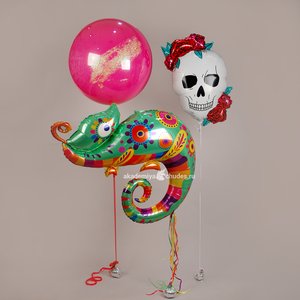 "Хамелеон Острова Черепа на рассвете" набор из 3 воздушных шаров