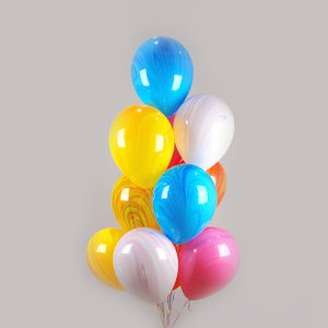 "Мраморные агаты" фонтан из 12 воздушных шаров