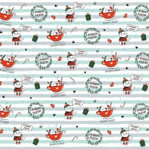 Бумага упаковочная "Новогодние котики"