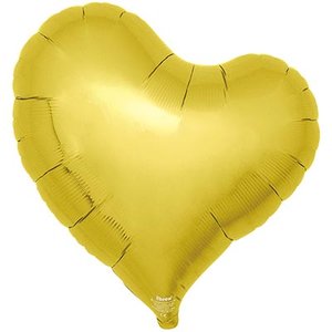 Фольгированный шар Сердце Изгиб 25" Metallic Gold