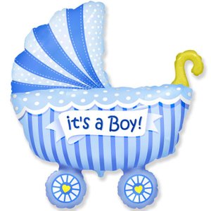 Фольгированный шар "Коляска для мальчика"
