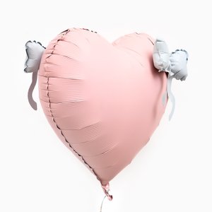 Фольгированный шар "Розовое сердце с бантом"