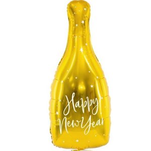 Фольгированный шар "Бутылка HAPPY NEW YEAR Gold"