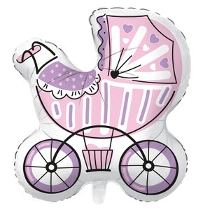 Фольгированный шар "Коляска для девочки 2"