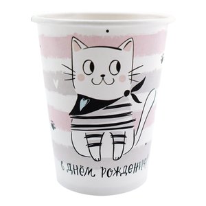 Стаканы "С Днем рождения" Котики