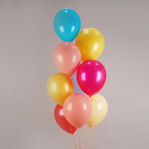 "Радужное" фонтан из 9 воздушных шаров