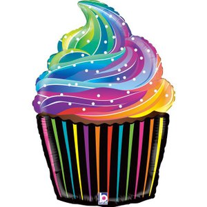 Фольгированный шар "Капкейк радуга (кекс)"