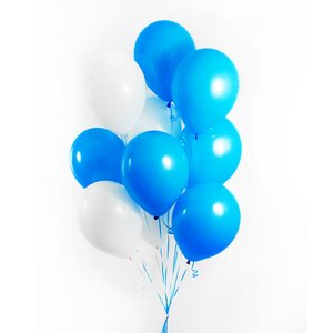 Фонтан из воздушных шаров "Бело-голубой"