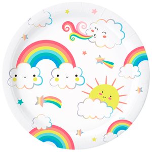 Тарелки "Радуга с облаками" с тиснением