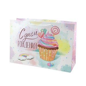 Пакет подарочный "Сладкий День Рождения" 29*15*21 см