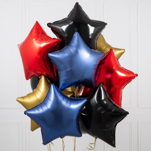 Облако из 15 фольгированных шаров звезд (ассорти Пиратское)