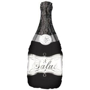 Фольгированный шар "Бутылка шампанского черная"