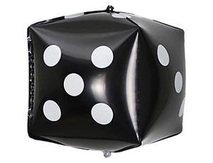 Фольгированный шар "Куб 3D Кость игральная Black"
