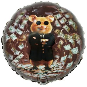 Фольгированный шар "Капитан Удача Хомяк", круг
