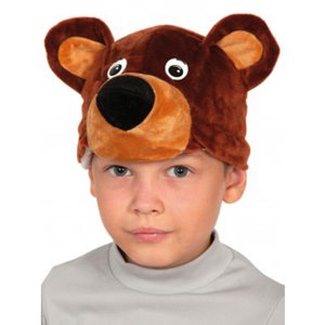 Шапка детская "Мишка бурый" 52-54