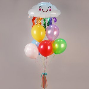 "Тучка на радуге" фонтан из 8 воздушных шаров