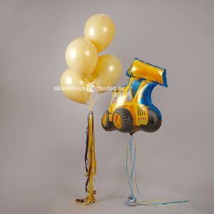 "Жёлтый экскаватор" набор из 6 воздушных шаров