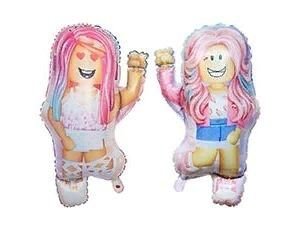 Фольгированный шар "Блоки Персонаж Девочка 2ст"