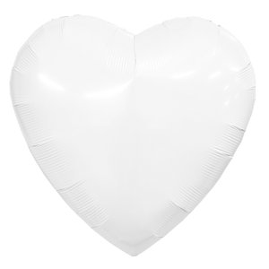 Фольгированный шар Сердце Белый 91 см