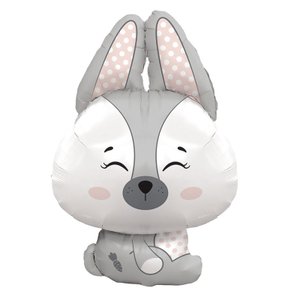 «Зайчик, Волшебный лес» мини, фольгированный шар на палочке (воздух)