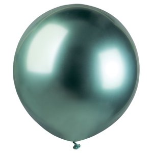 Полуметровый воздушный шар зеленый, хром