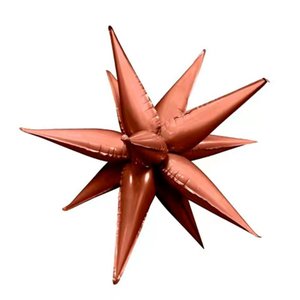 Фольгированный шар Звезда 12 лучей Шоколад (надув воздухом)