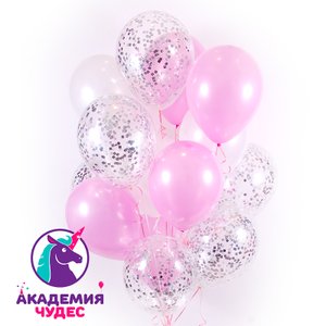 "Пудра" фонтан из 17 воздушных шаров