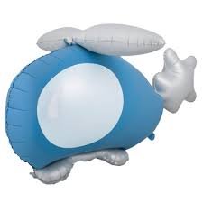 Фольгированный шар "Вертолет голубой 3D"