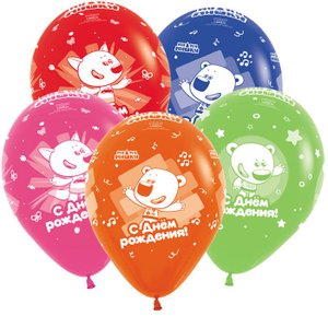 Воздушный шарик "Ми-ми-мишки С днем рождения (пастель)"