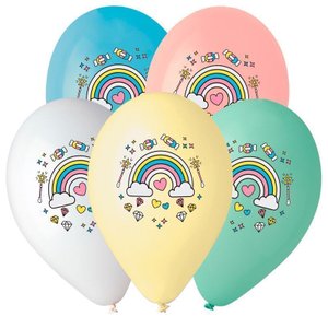 Воздушные шары "Радуга", пастель