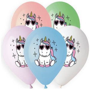 Воздушный шарик "Единорог в очках"