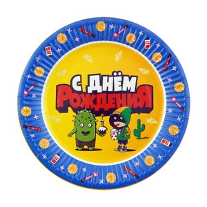 Тарелки "С Днем Рождения" Геймерская Звездный бой
