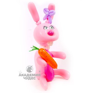 Фигура из шаров "Зайка розовая"