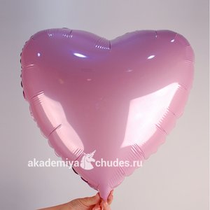 Фольгированный шар Сердце Светло-розовое матовое