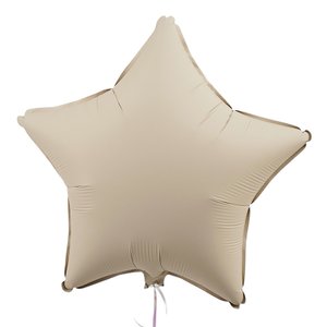Фольгированный шар Звезда Крем сатин матовый