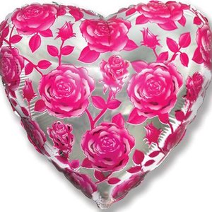 Фольгированный шар "Сердце с розами"