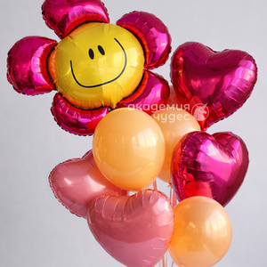 "Весенний Букет" фонтан из 9 воздушных шаров