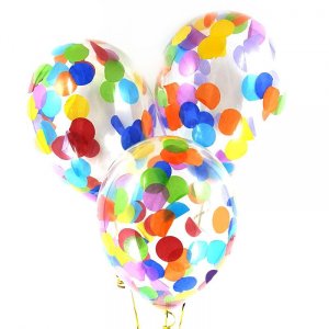 Шар гелиевый с конфетти "Разноцветные кружочки"