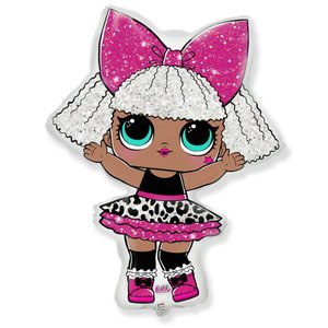 «Кукла ЛОЛ Дива» мини, фольгированный шар на палочке (воздух)