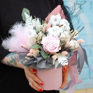 Композиция из сухоцветов "My pink coma"