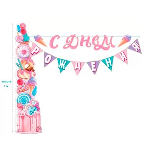 Гирлянда-буквы "С Днем рождения!" Фабрика мороженого