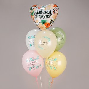 "Мамины мечты" фонтан из 6 воздушных шаров
