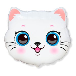 Фольгированный шар "Кошечка, голова белая"