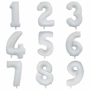 Цифры фольгированные, Matte White Slim 102 см