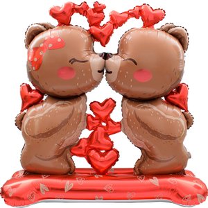 Ходячая фигура "Мишки целующиеся", на подставке (надув воздухом)