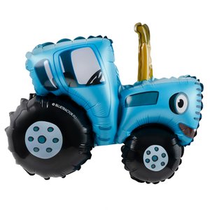 «Синий трактор» мини, фольгированный шар на палочке (воздух)