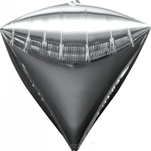 Фольгированный шар "Алмаз 3D Серебро"