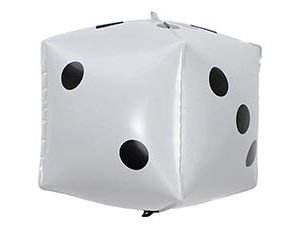 Фольгированный шар "Куб 3D Кость игральная White"