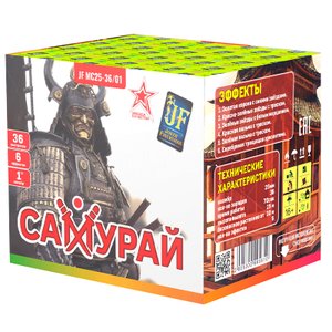 Батарея салютов "Самурай" 1" 36 выстр., 6 эффектов, 70 сек