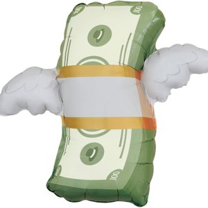 Фольгированный шар «Деньги с крыльями»